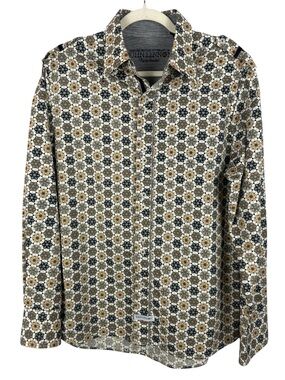 John Lennon by English Laundry Geometric Medallion Print Button Down Shirt